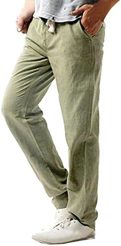 GreatGiftList Men's Linen Casual Lightweight Drawstrintg Elastic Waist Pants