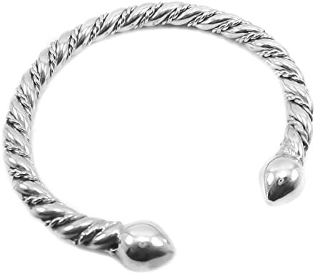 Cable Wire Cuff Twisted Bangle Bracelet,silver