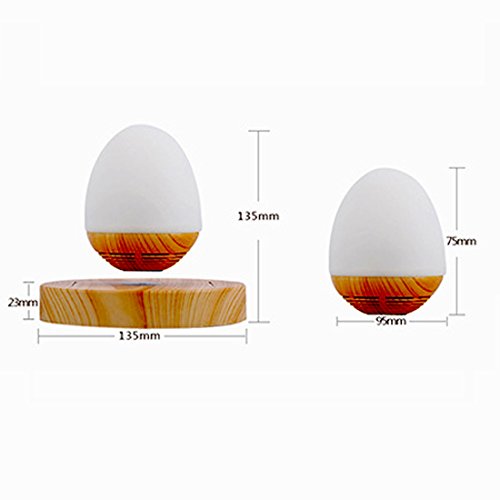 NASKY Maglev Levitation Bluetooth Speakers with Wood Grain Base LED Bulb Portable Wireless Smart Floating Night Light Lamp