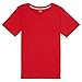 French Toast Boys' Short Sleeve Crewneck Tee,Red,6