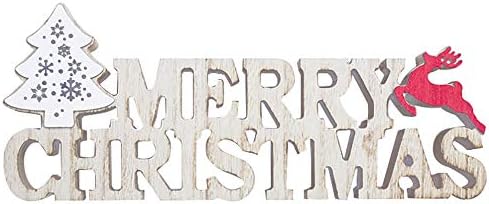 Christmas Tree Decorations, Veyikdg(TM) Merry Christmas Letter Christmas Tree Home Decorations Wooden Shapes Ornaments Craft Xmas Gifts (C)