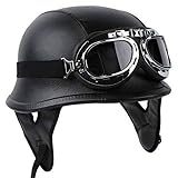 TCTM Half Helmet Black Dot Adult German Style Added