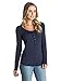 Roxy Junior's Oar Else Knit Long Sleeve Henley T-Shirt