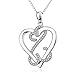 YFN 925 Sterling Silver Infinite Eternal Love Heart Pendant Necklace Charms 18