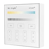 Mi-Light B2 Wireless 2.4G RF 4-Zone Wall-Mounted Smart Touch Screen Panel Controller Powered By DC 3V 2AAA Batteries Only Work With Mi-Light The Newest WW/CW Series LED Bulb,Downlight (B2)