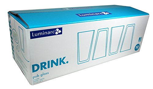 Arc International, Luminarc Set of 14 pieces - Set includes 10 16oz. Pub Beer Glasses with 4 Black Silicone Coasters, perfect & basic home, kitchen set. - Thumbnail 6