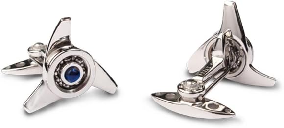 GTO London Ferrari Stainless Steel Gallettone Blue Spinner Cufflinks