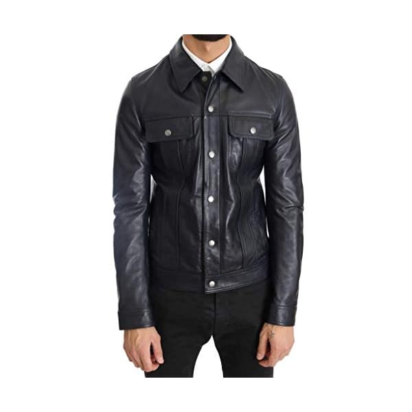 Dolce & Gabbana Black Lambskin Leather Jacket