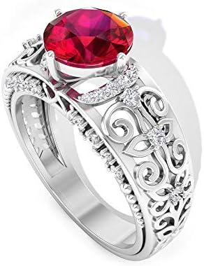 1 6カラットソリティアルビーラボ創成婚約指輪 入荷予定 Sgl 認定ダイヤモンドビンテージリングアンティーク結婚指輪 Hi Si ダイヤモンドステートメントリング刻印入りブライダルリング 10k Size 15 イエローゴールド