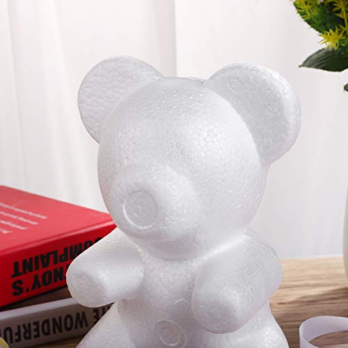 LUOEM Modelling Polystyrene Styrofoam Foam Bear Mould White DIY Craft for Flower Arranging Gift Wedding Party Decoration 20cm x 13cm