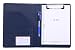 Small Padfolio Clipboard A5 Folder for Writing Pad Refillable 5 x 8 Note pad, Mymazn Faux Leather Clipboard Folder Junior Size Portfolio 5x8 Folio Clip Board (Blue)