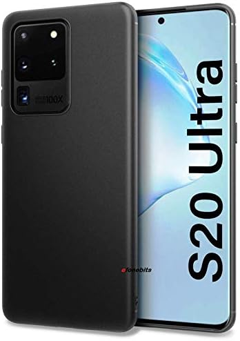 Efonebits Back Matte Black Shock Proof Slim Cover Case Compatible with Samsung Galaxy S20 Ultra Case/ S20 Ultra 5G Case