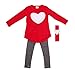 Urparcel Girls Top Heart Printed T-Shirts with Headband Leggings Pants Outfits