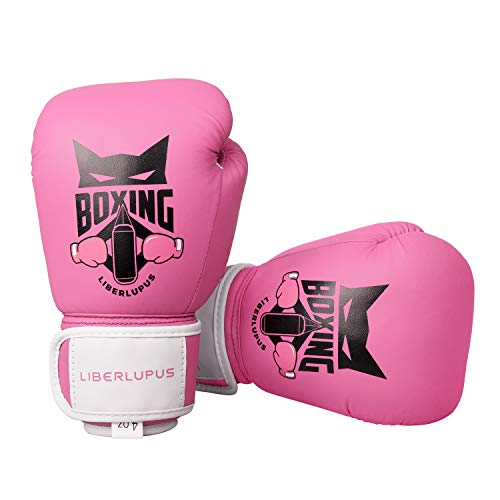 Liberlupus Kids Boxing Gloves, Training Boxing Gloves for Kids Age 3-15, Protective Youth Boxing Gloves with Multiple Color & Size (Pink, 4 oz)