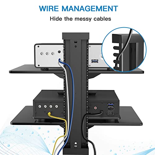 PERLESMITH Floating AV Shelf Double Wall Mount TV Shelf Holds up to
