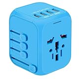 International Travel Adapter, CASTRIES Upgraded All-in-One Universal Travel Charger Power Adapter with 4 USB AC Socket Worldwide Wall Charger Plugs Adapter for EU, UK, US, AU, Asia