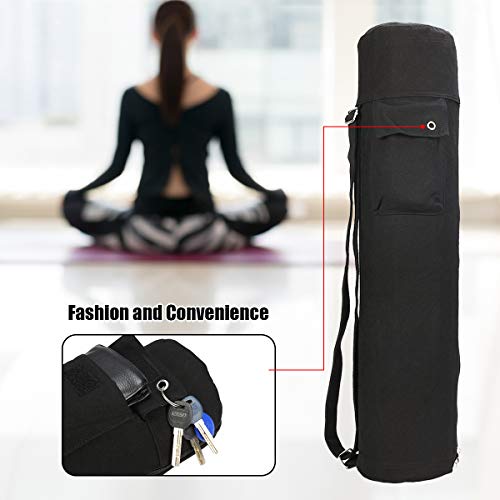 KOLAKO-Canvas-Yoga-Mat-Bag-with-Multifunction-Storage-Pockets-Yoga-Mat-Carry-Bag-for-Women-and-Men-Adjustable-Shoulder-Strap-Full-Zip-Design-Fits-Most-Mats