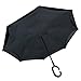 PFFY Inverted Umbrella Double Layer Reverse Folding Umbrella Windproof for Car Golf Umbrella Light Blue