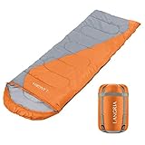 LANGRIA 3 Seasons Sleeping Bag with Compression Sack, Compact & Lightweight Sleeping Bags for Indoor/Outdoor Sleepover Camping Backpacking Hiking Festival