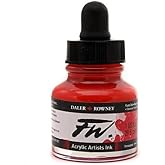 Daler Rowney - FW Artists Series - Liquid Acrylic Ink Bottle - Flame Red - 29.5ml