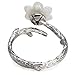 JEWME 925 Sterling Silver Cherry Blossoms Ring Sakura Jewelry Flower Vine Twined Finger Adjustable Open Tail