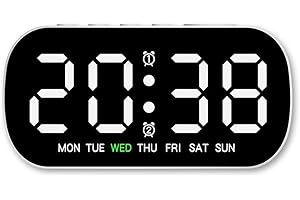 LED Digital Alarm Clock With Date And Temperature Display, Power Saving Display And Powered By An External Source For Bedroom