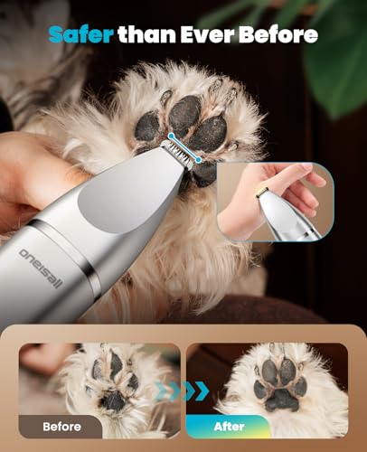 oneisall 4 in 1 Professional Dog Clipper, Cordless Dog Paw Clipper, Paws, Body, Eyes, Ears, Face