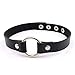 calary PU Leather Goth O ring and Love Heart Collar Chain for Women Girl (3 Set Black 3)
