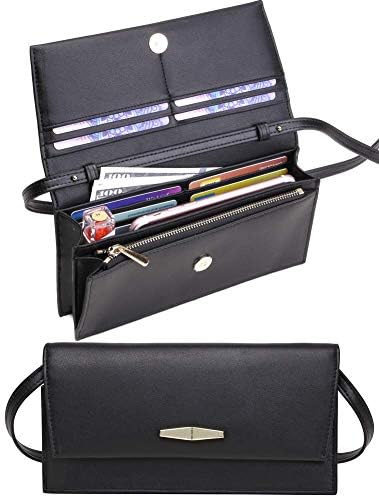 WaterFox Women Small Crossbody Bag Cellphone Purse Wallet with 13 Card Slots