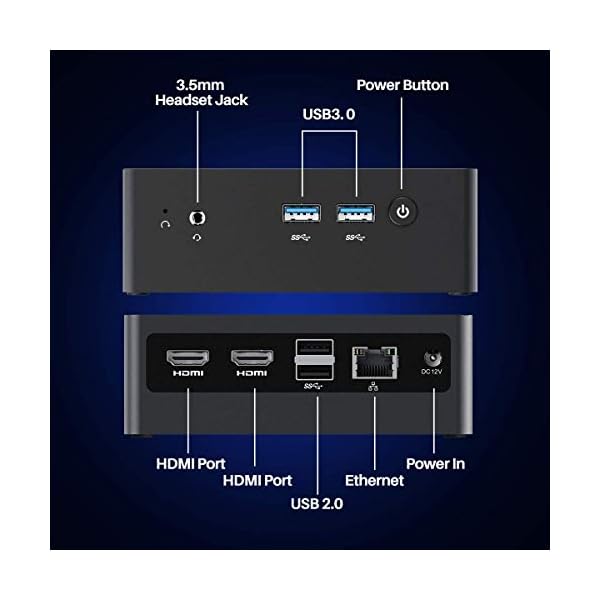 AWOW Mini PC Windows 10 Pro 8GB RAM 128GB SSD, Quad-Core Intel Atom x7-E3950, 4K HD Mini Desktop Computer, AL34 Micro PC…