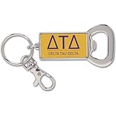 Sorority Shop Delta Tau Delta Fraternity Keychain - Flat Bottle Opener with Greek Letters and Fraternity Name in Official Colors, Delta Tau Delta Keyring