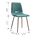 VECELO Side Chairs Fabric Cushion Seat Back Sturdy Metal Legs for Dining/Living Room, Set of 4, Green