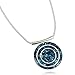 Unique Shades of Blue Gemstone Pendant 925 Sterling Silver Cluster Necklace, 18