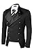 COOFANDY Men's Casual Double-Breasted Jacket Slim Fit Blazer (Black, Large)