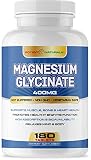 Potent Naturals Magnesium Glycinate 400mg 180 Tablets | Helps with Stress, Sleep, Nerves, Muscle Cramps, Pains, Joint & Heart Health | Non-Laxative, High Absorption | Non GMO, Soy and Gluten Free
