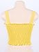 KAMISSY Women's Frill Smocked Cop Tank Top Tie Shoulder Strap Vest,Yellow, Small