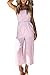 Alelly Women's Summer Jumpsuits Striped Tie Back Sleeveless Backless Wide Long Pants Rompers