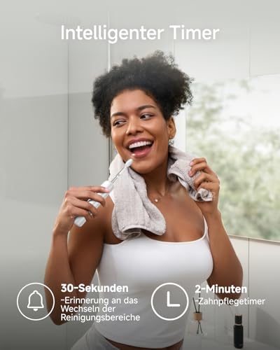 Laifen Wave Pro Electric Toothbrush, 60° WaveMotion & 66,000 Vpm for Deep Cleaning, 70 Day Battery, Pressure Sensor & App Customizing, Seamless Design Ideal for Travel, Includes 2 Pro Heads (ABS White)