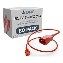 80 Pack - UNC 7ft PDU Power Cable IEC C13 to IEC