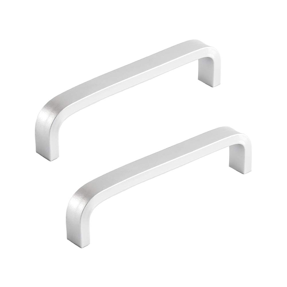 BOZONLI 2 pcs 96mm Aluminum Alloy Cabinet Door Drawer Cupboard Handles Knobs Kitchen Cupboard Closet Door Bow Shape Pull Handle Silver