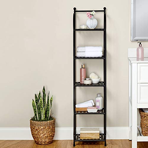 FKUO 5 Tier Bathroom Storage Open Shelf Unit, FreeStanding Metal