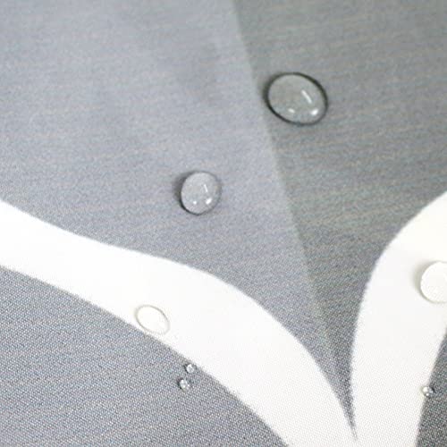 EASYBUYTECH Polyester Waterproof Washable Shower Curtain Set with 12 Hooks, Grey(180x180cm)