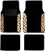 Unique Imports Two Tone 4 Piece Animal Print Floor Mats (Brown Tan Leopard)
