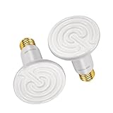 WUHOSTAM 100W 2 Pack Ceramic Heat Lamp,White Infrared Bulb Emitter Lamp Infrared Ceramic Heat Lamp Bulb for Pet Coop Heater Reptile Chicken Lizard Turtle Brooder Bulb -upgrade 2 Pack