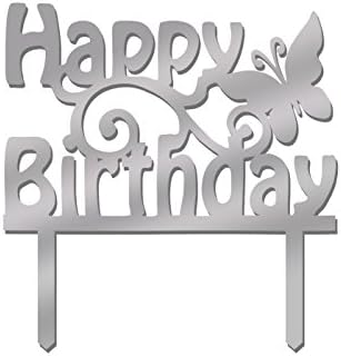 Omkraft Mirror Acrylic Silver Cake Topper