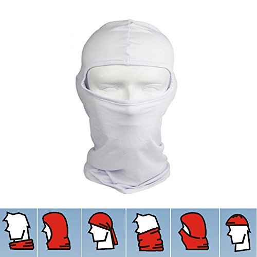 Balaclava Face Protection Mask Ultra-thin Full Face Ventilation Mask, Ninja Mask Head Sock Motorcycle Helmet Cover Hood Neck Warmer Tactical Skateboard Helmet Head Liner Face Mask Bandana, White