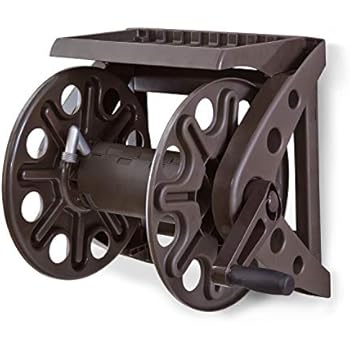 liberty hose reel garden decorative mounted mount holds bronze feet inch steel basics shelf