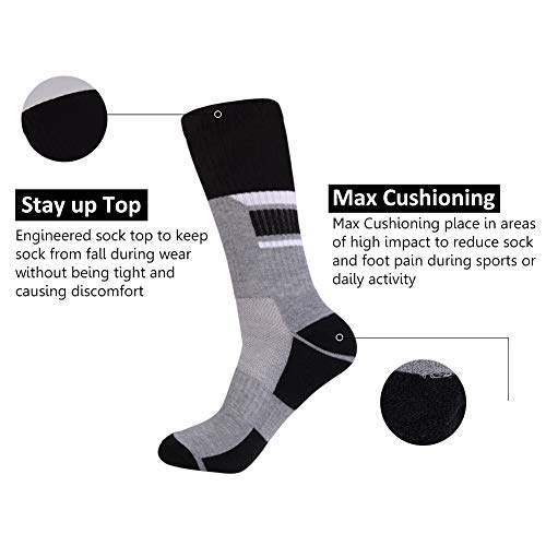 Mens Crew Athletic Socks with Cushion Performance for Sports Workout 4 pack