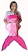 5 feet Mermaid Tail Blanket Pink Fleece Fabric for Girls Kids and teens Age 3-15 Years Old. Best and Super Cuddly Gift for Christmas and Birthday