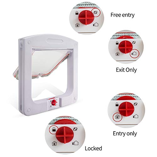 PETCUTE Gateras Puertas para Gatos Gateras para Mascotas con 4 cerraduras Puerta para Cachorros y Perros pequeños - Imagen 6